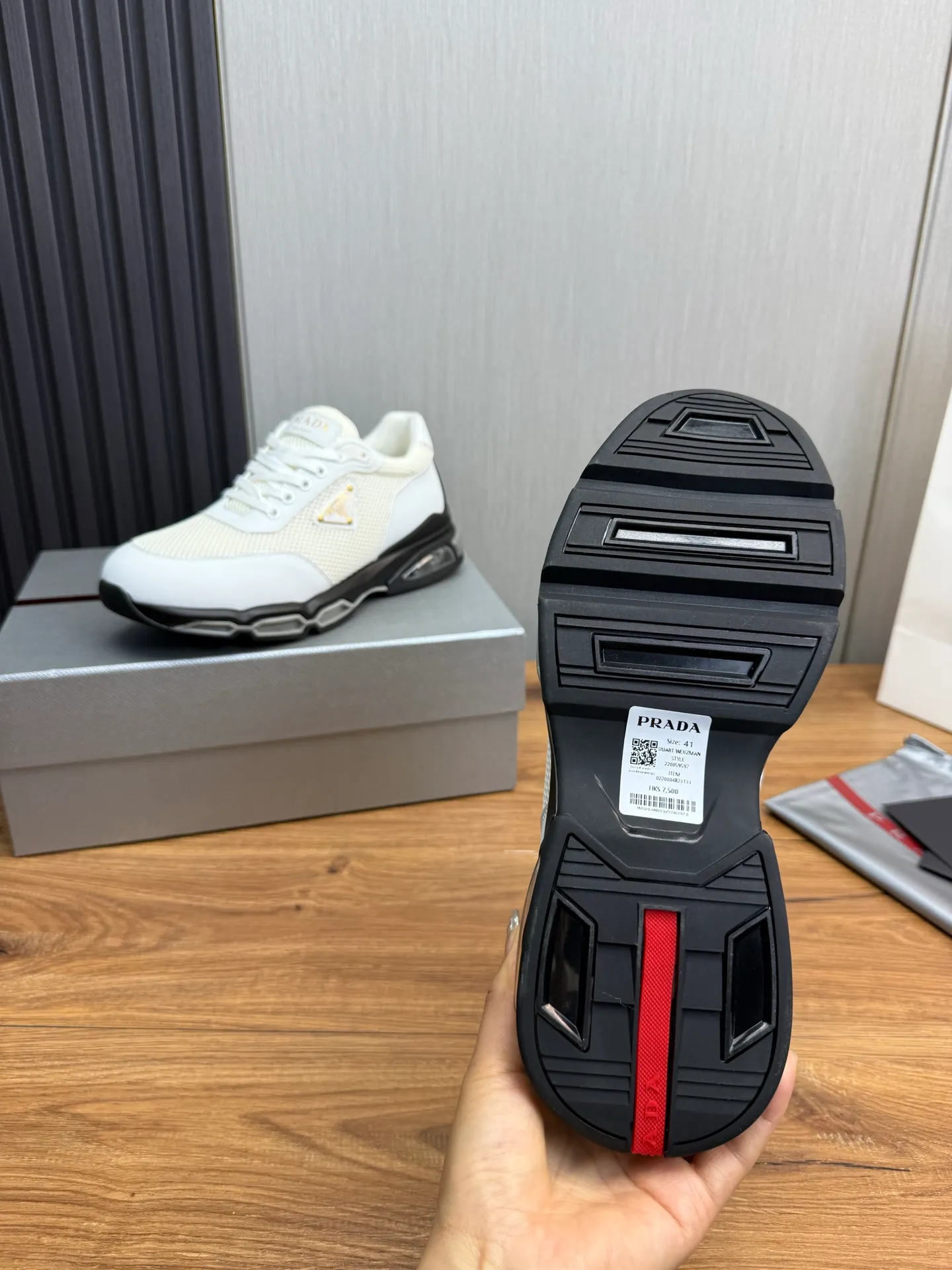 Men's shoes 💰640💰 [PRADA] Men's shoes are popular in the counter, high-quality shipments ✔️Official website synchronization, original cowhide with mesh surface + cowhide lining, 1⃣️:1⃣️reproduction, original air cushion original bottom, 38-45 (customized at 45)